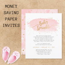 Pink Gold Watercolor Baby Sprinkle PAPIER laden