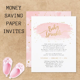 Pink Gold Watercolor Baby Sprinkle PAPIER laden