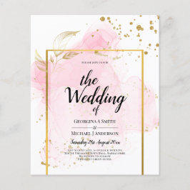 PINK GOLD WEDD Alkohol Tinte Abstrakt Flyer