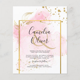 PINK GOLD WEDD Alkohol Tinte Abstrakt Flyer
