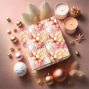 Pink Gold Weihnachten Frohes Muster#17 ID1009 Geschenkpapier
