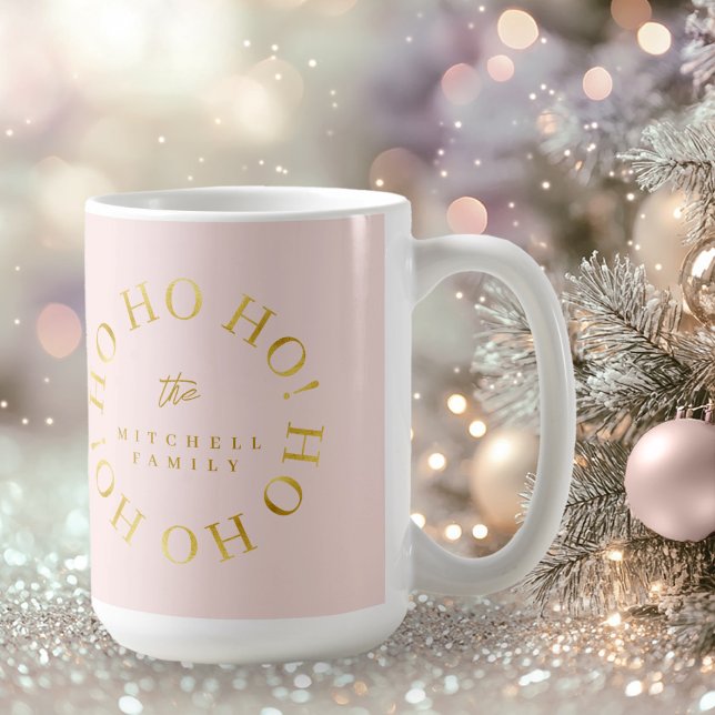 Pink Gold Weihnachten Ho Ho Ho ID1009 Kaffeetasse (Von Creator hochgeladen)