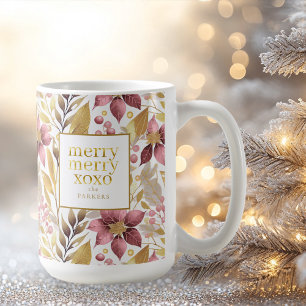 Pink Gold Weihnachten Merry Pattern#21 ID1009 Kaffeetasse