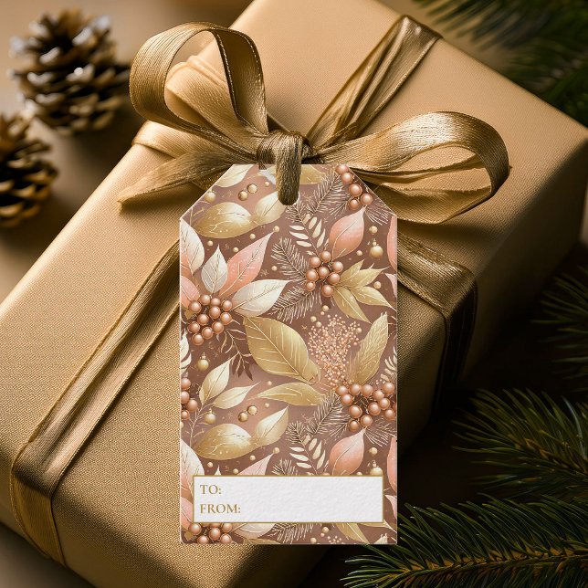 Pink Gold Weihnachtsmuster#8 ID1009 Geschenkanhänger (Von Creator hochgeladen)
