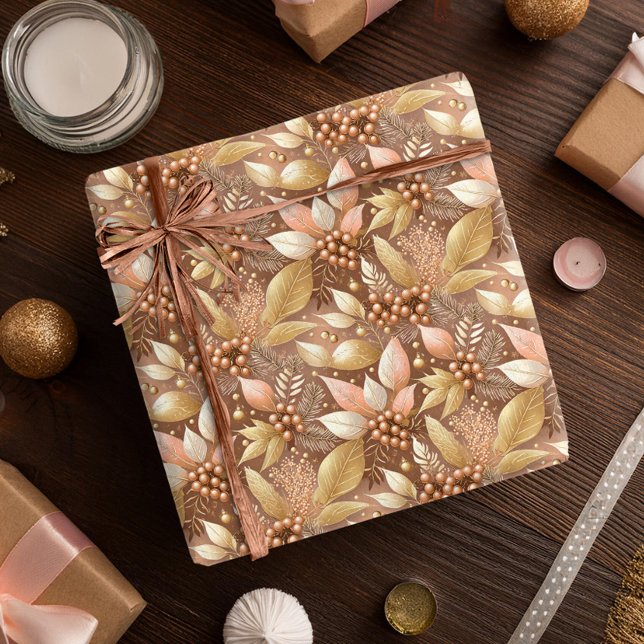 Pink Gold Weihnachtsmuster#8 ID1009 Geschenkpapier (Von Creator hochgeladen)