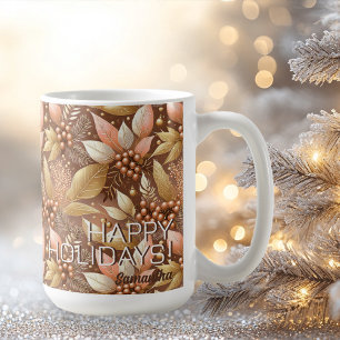 Pink Gold Weihnachtsmuster#8 ID1009 Kaffeetasse