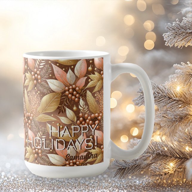 Pink Gold Weihnachtsmuster#8 ID1009 Kaffeetasse (Von Creator hochgeladen)