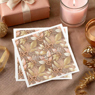 Pink Gold Weihnachtsmuster#8 ID1009 Serviette