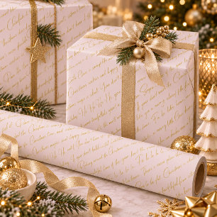 Pink Gold Weihnachtstypografie-Muster#36 ID1009 Geschenkpapier