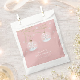 Pink Gold Winter Snowflake Babydusche Geschenktütchen