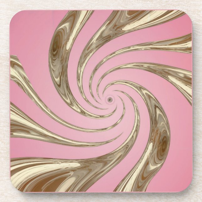 Pink Gold Wirbel Untersetzer Set (Vorderseite)