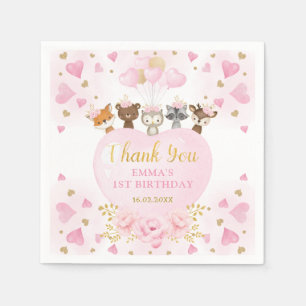 Pink Gold Woodland Sweetheart Valentines Geburtsta Serviette