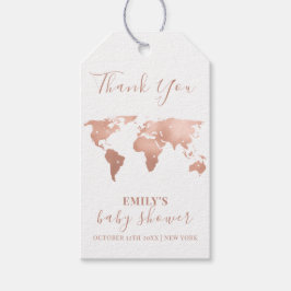Pink Gold World Map Reiseabenteuerdusche Baby Geschenkanhänger