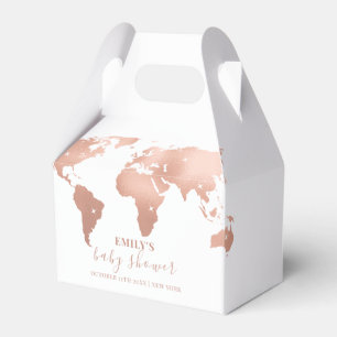 Pink Gold World Map Reiseabenteuerdusche Baby Geschenkschachtel