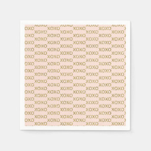 Pink & Gold xoxo Valentins-Party Serviette