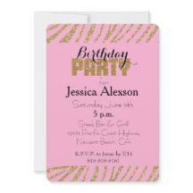 Pink Gold Zebra Print Imitats Glitzer Geburtstag