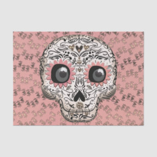 Pink & Gold Zucker Skull Whimsisches Niedliches Pa Seidenpapier