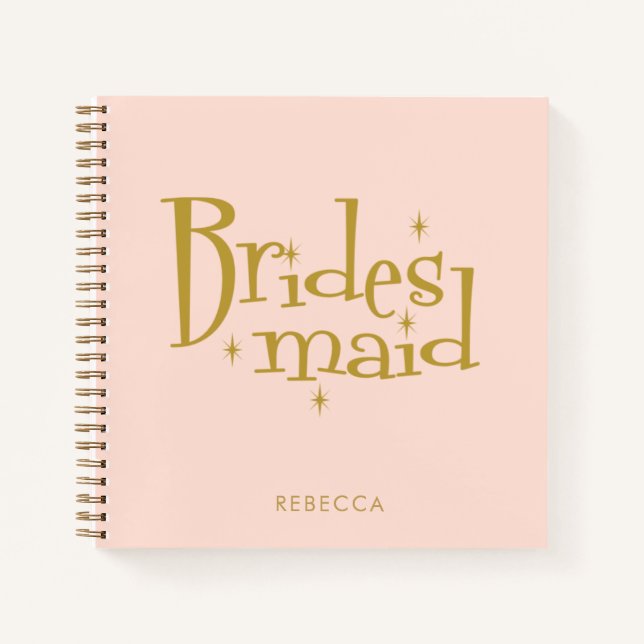 Pink Golden Bridesmaid Gifts Notizbuch (Vorderseite)
