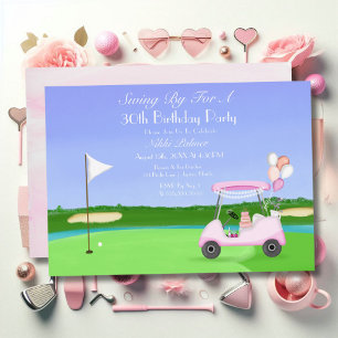 Pink Golf 30. Geburtstagsfeier Einladung