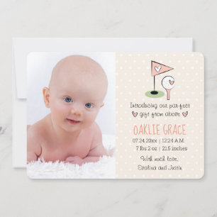 Pink Golf Baby Ankündigung Girl