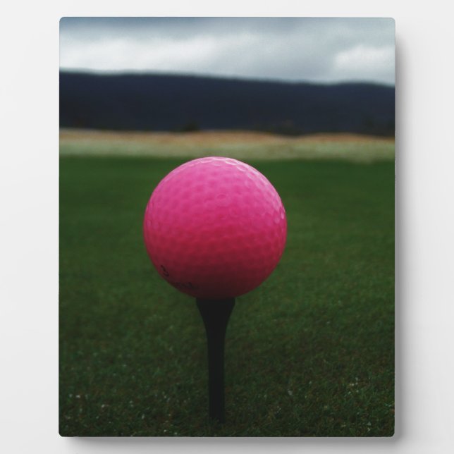 Pink Golf Ball auf dem Golfplatz Fotoplatte (Vorderseite)