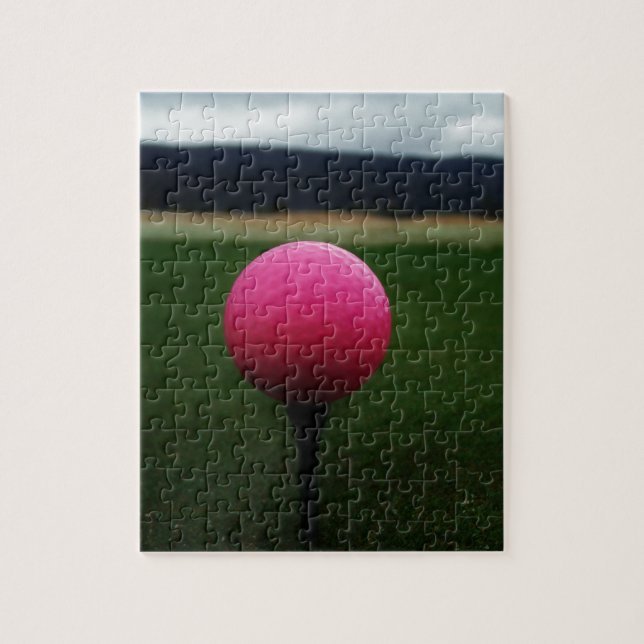 Pink Golf Ball auf dem Golfplatz Puzzle (Vertikal)