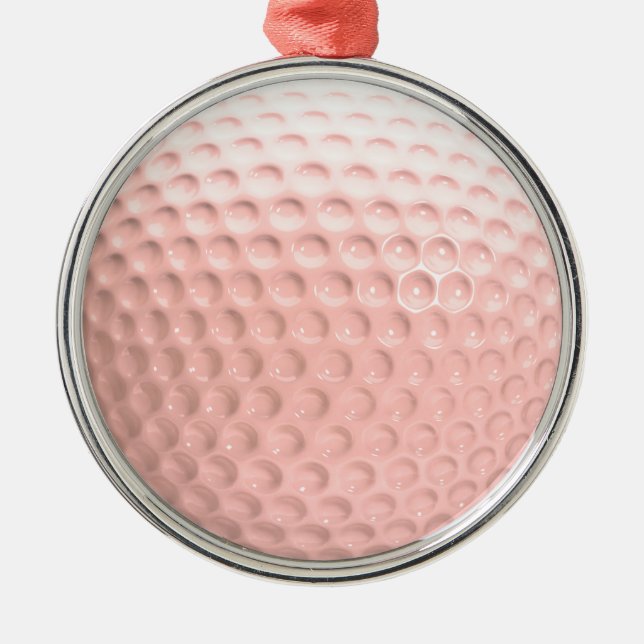 Pink Golf Ball Sport Ornament Aus Metall (Vorne)