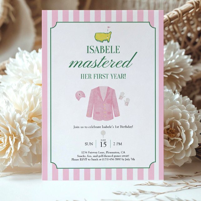 Pink Golf Birthday Invitation Template Girls FirsT Einladung (Von Creator hochgeladen)