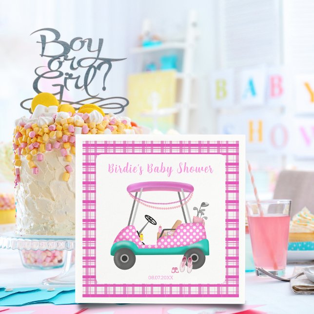 Pink Golf Cart Babyausstattung Babydusche Serviette (Von Creator hochgeladen)