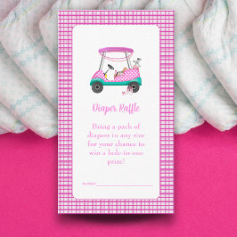 Pink Golf Cart Babyausstattung Babydusche Windeln Begleitkarte