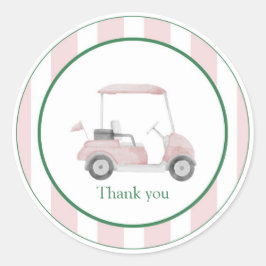 Pink Golf Cart Danke Stickers