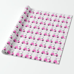 Pink Golf Cart Muster Umschlagpapier Geschenkpapier