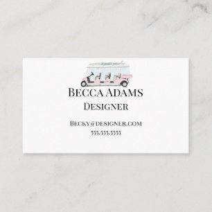 Pink Golf Cart Personalisiert Visitenkarte