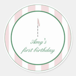 Pink Golf Danke Stickers