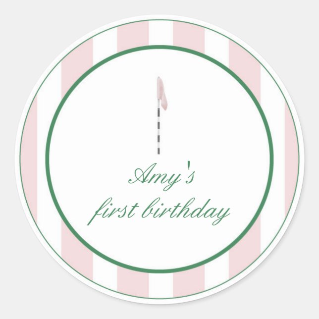 Pink Golf Danke Stickers (Vorderseite)