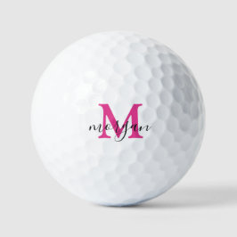Pink Golf Gifts For Her Women Monogrammed Initial Golfball