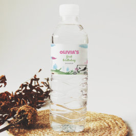 Pink Golf Girl Geburtstagsparty Wasserflasche Etik Wasserflaschenetikett