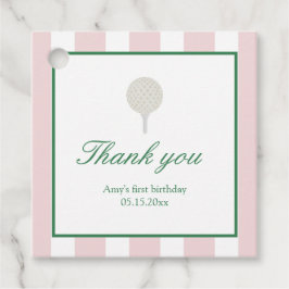 Pink Golf Square Gefälligkeitstags Geschenkanhänger