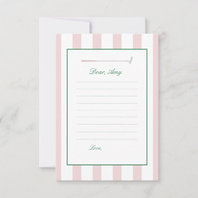 Pink Golf Time Kapsel Geburtstagskarten Einladung (Vorderseite)