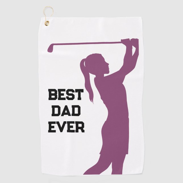Pink Golfer Silhouette Custom Best Golf Handtücher (Vorderseite)