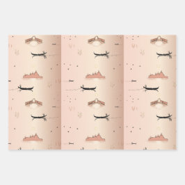 Pink Gondolas Venice Italien Packpapier Geschenkpapier Set