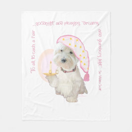 Pink Goodnight Westie mit Candle Fleecedecke