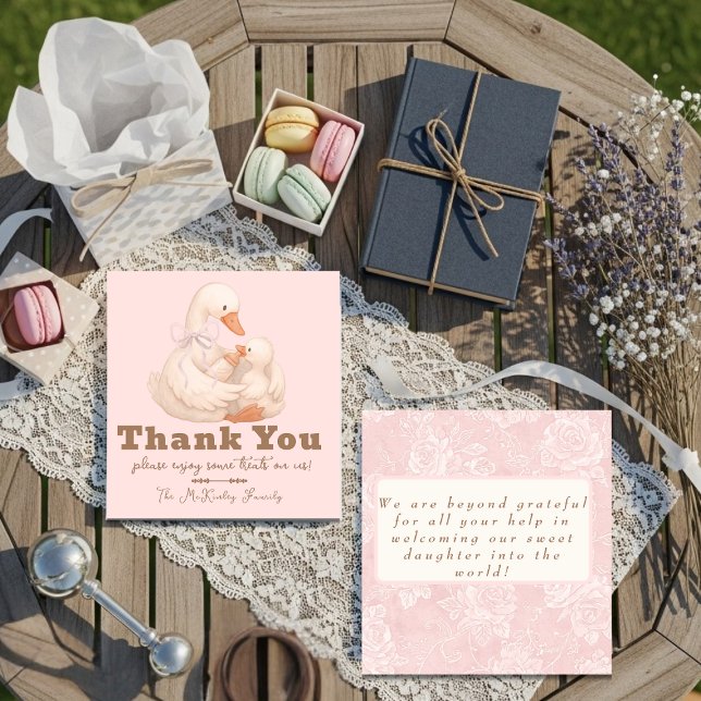 Pink Goose Labor Delivery NICU Hospital Thank Dankeskarte (Pink Goose Labor Delivery NICU Hospital Thank Thank You Card)