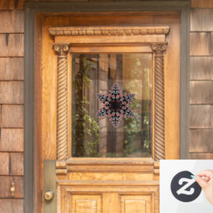 Pink Goth Filigree Snowflake Weihnachten oder Weih Fensteraufkleber