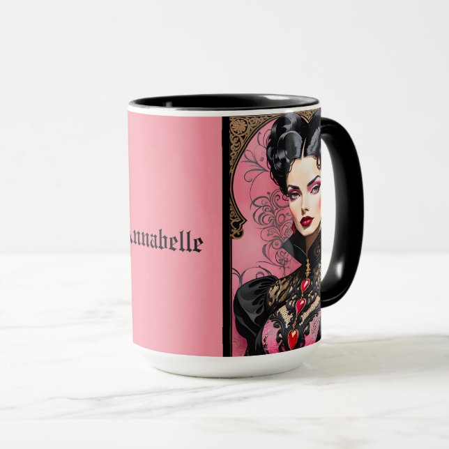 Pink Goth Lady Tasse (VorderseiteRechts)