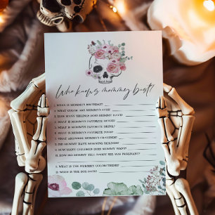 Pink Gothic Floral Skull Wer Mommy Best Game kennt