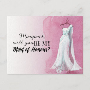 Pink Gown "Werden Sie meine Trauzeugin sein?" Einladung
