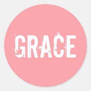 Pink Grace Runder Aufkleber