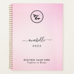 Pink Gradient Add Name Year Custom Business Logo Planer