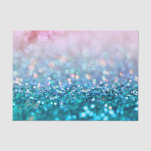 Pink Gradient Blue Aquamarin Sparky Trendy Glitzer Seidenpapier